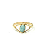 Load image into Gallery viewer, Larimar Minimalist Ring Gold 14k Plate
