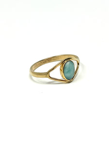 Larimar Minimalist Ring Gold 14k Plate