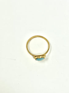 Larimar Heart Minimalist Ring Gold 14k Plate