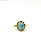 Load image into Gallery viewer, Larimar Oval M Ring Gold 14k Plate
