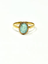 Load image into Gallery viewer, Larimar Vintage Ring Gold 14k Plate
