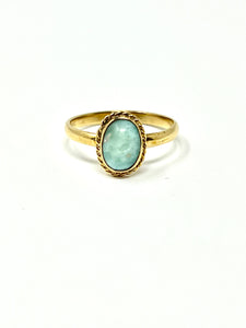 Larimar Vintage Ring Gold 14k Plate