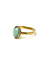 Load image into Gallery viewer, Larimar Vintage Ring Gold 14k Plate
