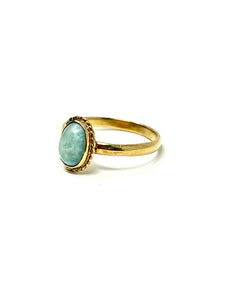 Larimar Vintage Ring Gold 14k Plate