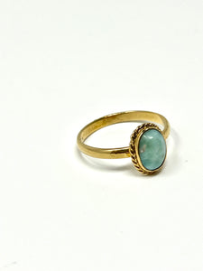 Larimar Vintage Ring Gold 14k Plate