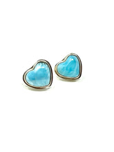 Cargar imagen en el visor de la galería, HEART LARIMAR EARRING
