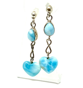 Larimar Hear Earring Long