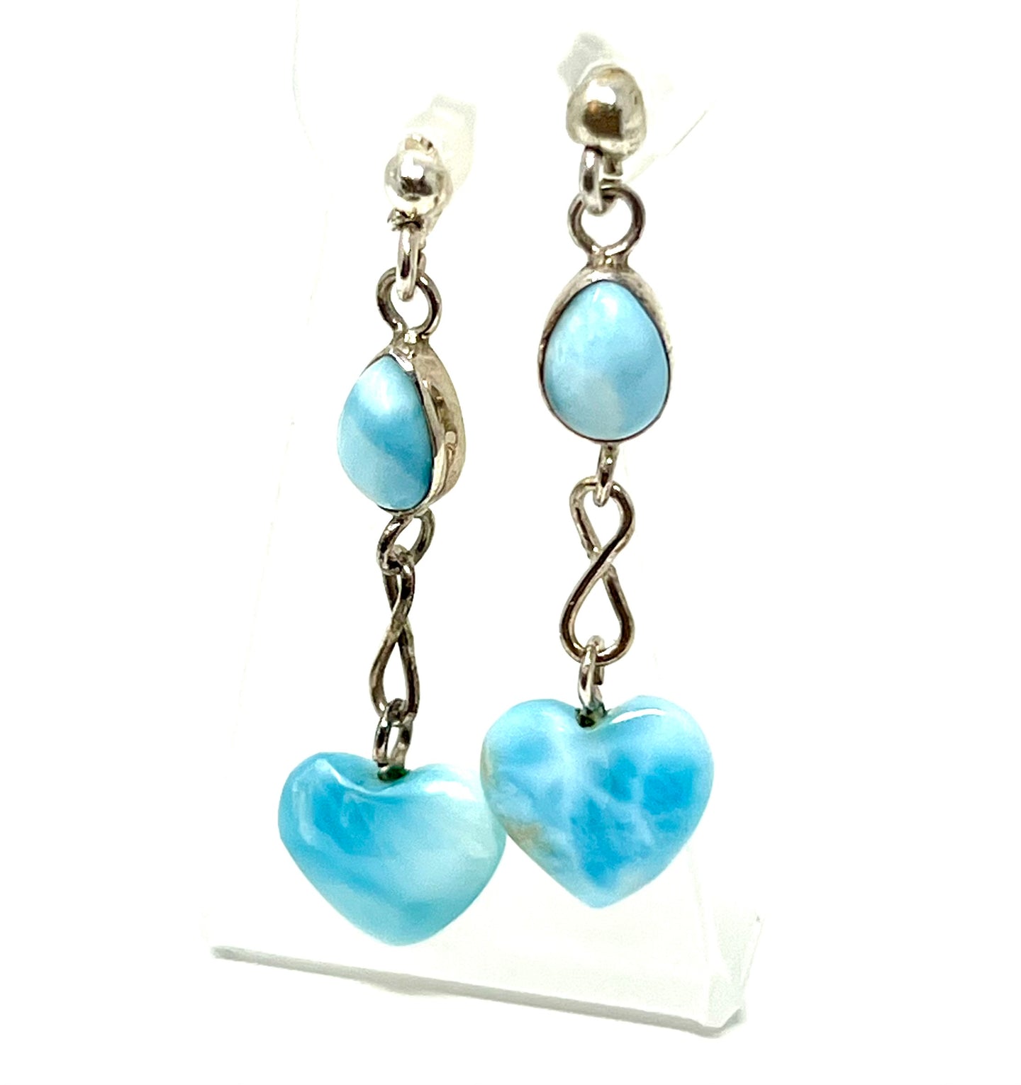 Larimar Hear Earring Long