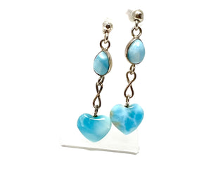 Larimar Hear Earring Long