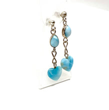 Load image into Gallery viewer, Larimar Hear Earring Long
