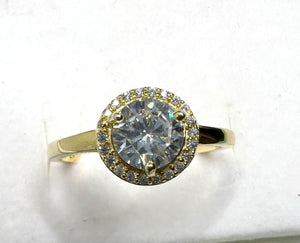 ROUND DIAMOND CZ GOLD 14K STAMPING