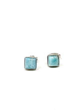 Load image into Gallery viewer, Square Mini Larimar Earring
