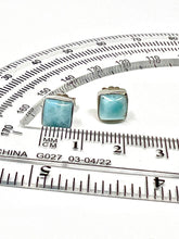 Load image into Gallery viewer, Square Mini Larimar Earring
