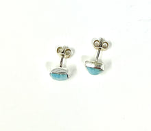 Load image into Gallery viewer, Square Mini Larimar Earring
