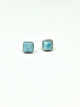 Load image into Gallery viewer, Square Mini Larimar Earring
