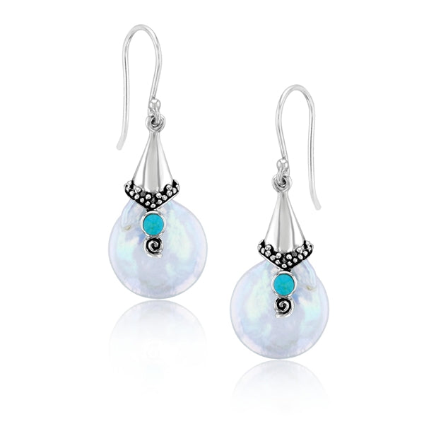 Turquoise & Shape Pearl Earring