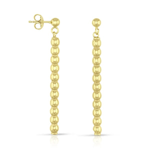 SS 925 Long Swirl Single Line Italian Earrings Gold Plated