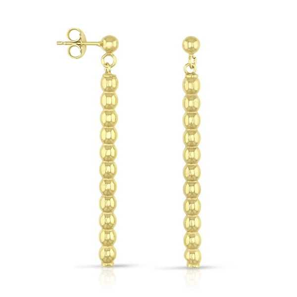 SS 925 Long Swirl Single Line Italian Earrings Gold Plated