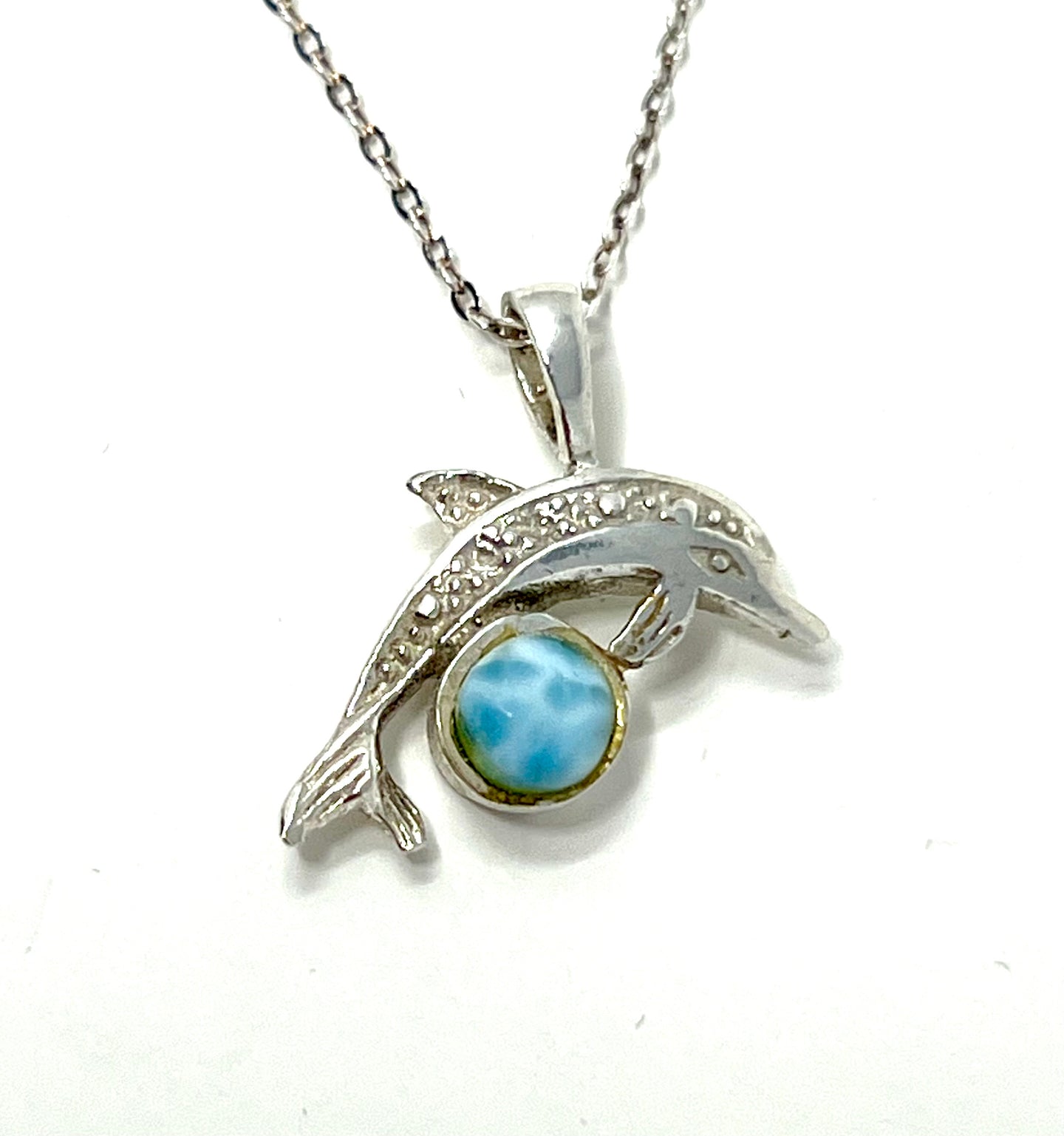 Larimar Dolphin Necklace