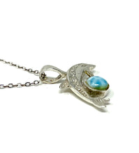 Load image into Gallery viewer, Larimar Dolphin Necklace
