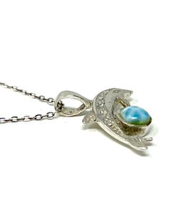 Larimar Dolphin Necklace