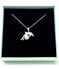 Load image into Gallery viewer, Larimar Dolphin Necklace
