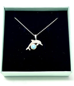 Larimar Dolphin Necklace