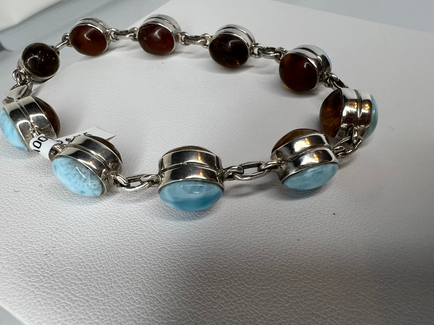 LARIMAR & AMBER COFFE BRACELET