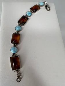 AMBER & LARIMAR  BRACELET THREASURE