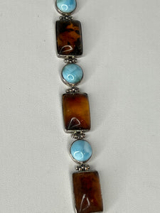 AMBER & LARIMAR  BRACELET THREASURE