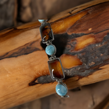 Cargar imagen en el visor de la galería, AMBER &amp; LARIMAR  BRACELET THREASURE
