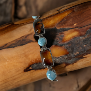 AMBER & LARIMAR  BRACELET THREASURE