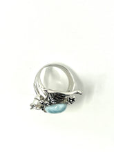 Cargar imagen en el visor de la galería, Larimar &amp; Pearl Vintage Ring
