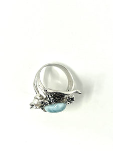 Larimar & Pearl Vintage Ring