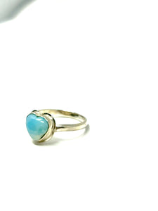 Larimar Heart Minimalist Ring