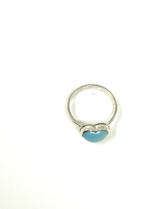 Larimar Heart Minimalist Ring