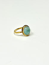 Load image into Gallery viewer, Larimar Oval M Ring Gold 14k Plate
