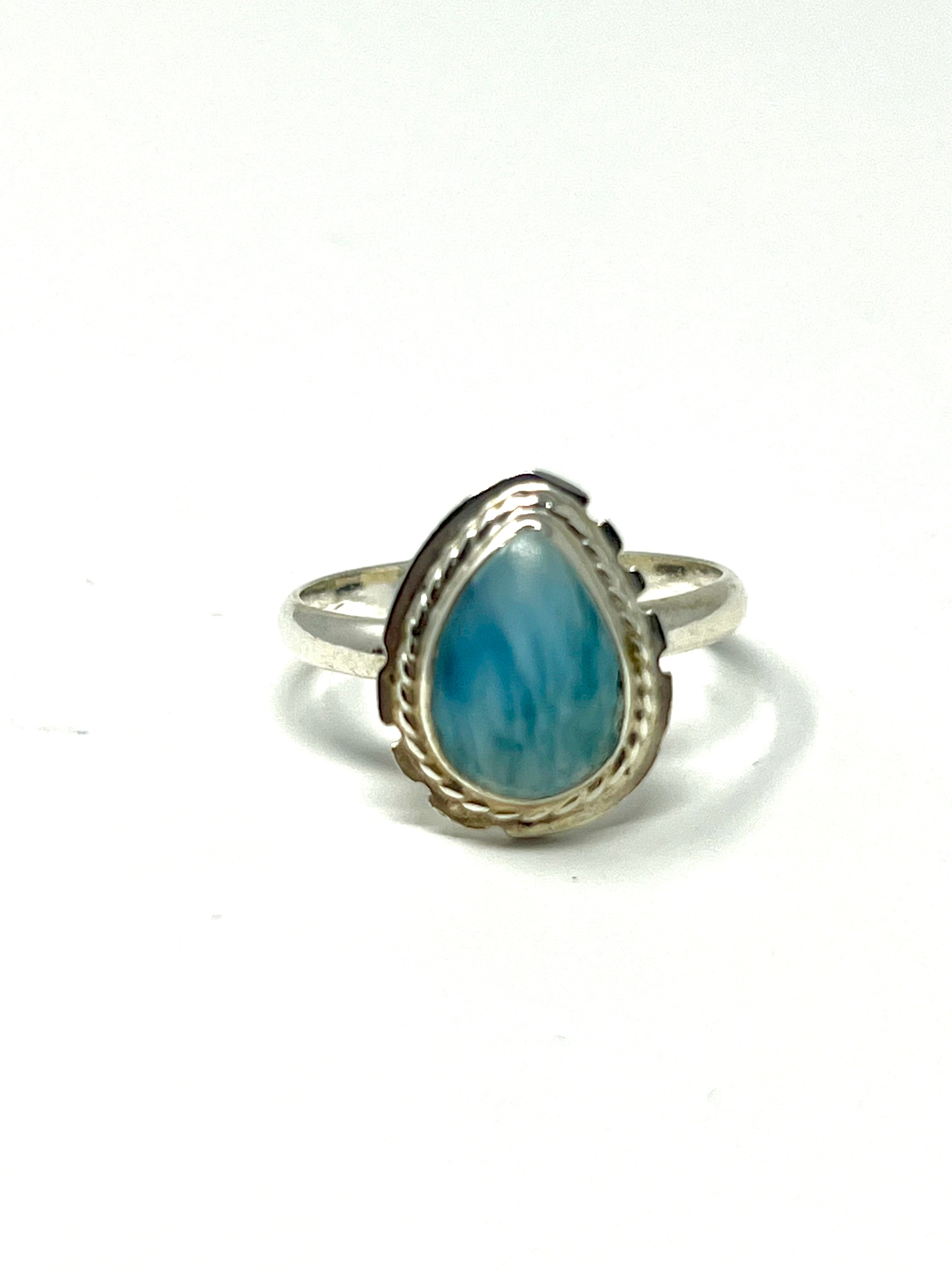 larimarページ Larimar Vintage Pear Ring – Anbel Jewelry
