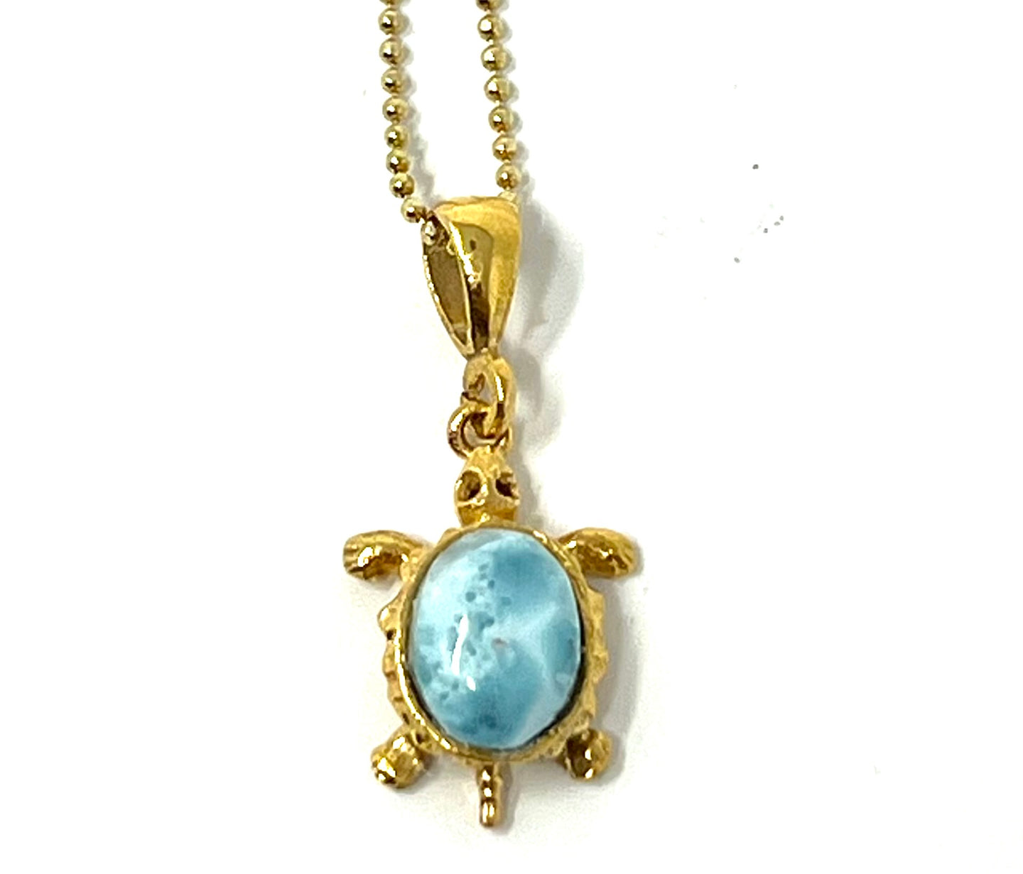 Turtle Mini Larimar Gold