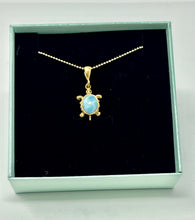 Load image into Gallery viewer, Turtle Mini Larimar Gold
