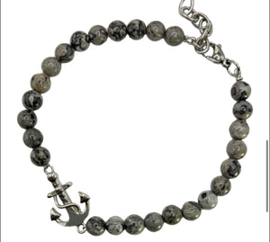 GREY AGATA ANCLE BRACELET