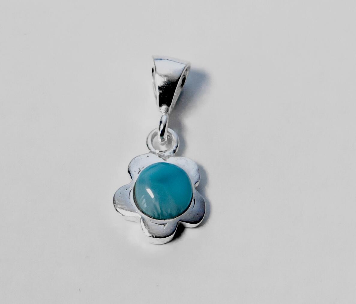 Larimar Rose Pendant  Necklace