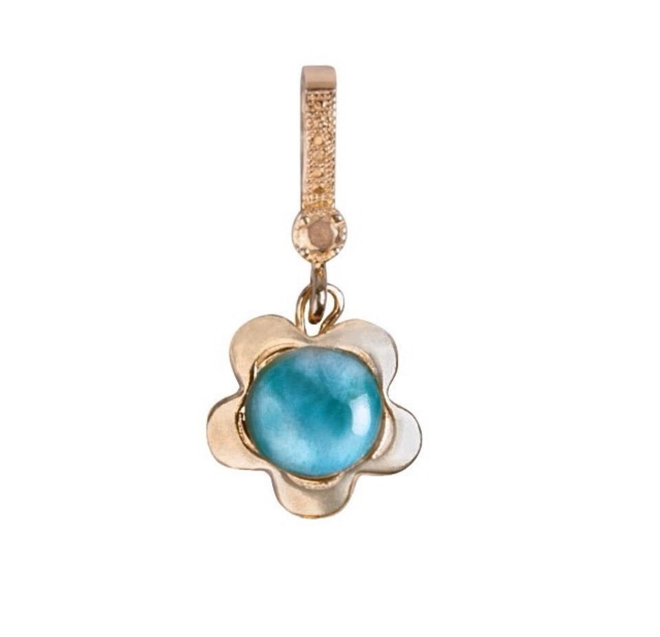 LARIMAR GOLD PENDANT