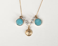 Load image into Gallery viewer, 14K LARIMAR NECKLACE GOLD
