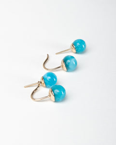 14K Larimar Gold Earring