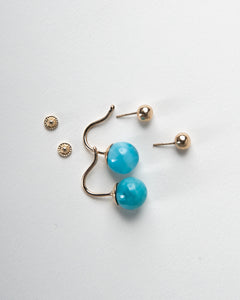 14K Larimar Gold Earring