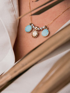 14K LARIMAR NECKLACE GOLD