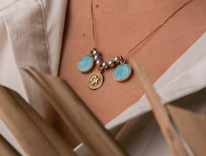 14K NECKLACE LARIMAR GOLD