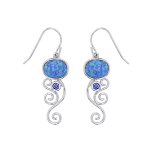 Opal and Tanzanite Earring